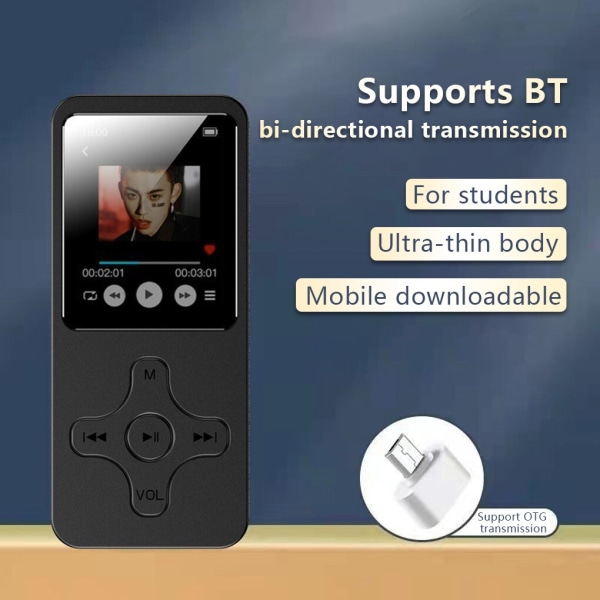 MP3-afspiller Bluetooth-kompatibel V4.0 bærbar HiFi-musikhøjttaler 32G