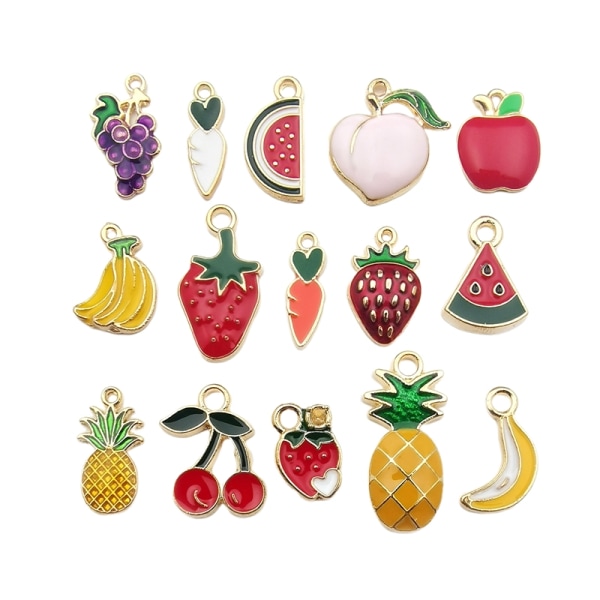 30 stk emalje ananas frukt charms anheng gjør DIY smykker - Perfet