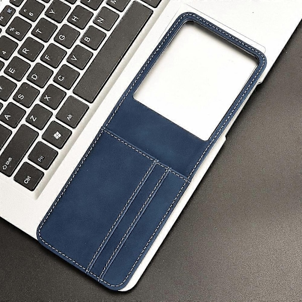 Læder Telefon Cover Kompatibel med Motorola Razr 50 Ultra-Perfet Blue