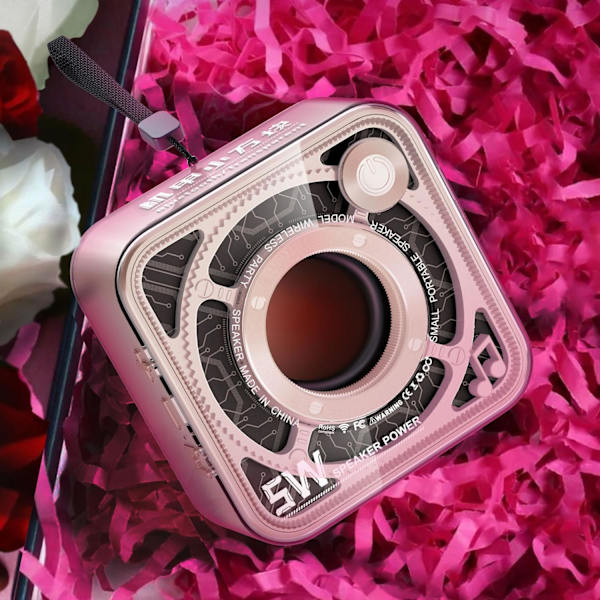 Neliönmuotoinen Bluetooth yhteensopiva kaiutin kannettava ulkokaiutin - Perfet pink