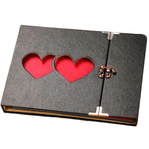 Design ditt eget fotoalbum, utklippsbok, svart side fotobok, lim det inn i albumet, bryllup - Perfet