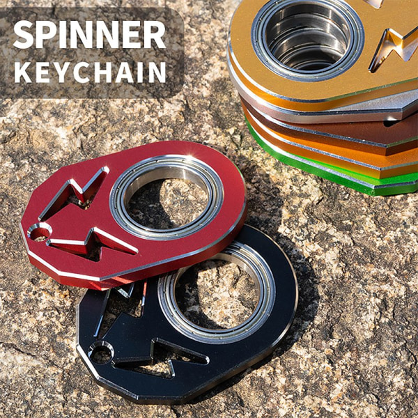 Nøkkelring Spinner Metal Fidget Toys Spinnende nøkkelring - Perfet Silver