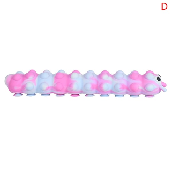 Squishy Toy Pinch Toy Caterpillar Sucker Bubble toy - Perfet White and pink