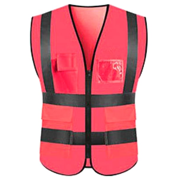 Heijastinliivi High Visibility Vest Puhelin- ja henkilöllisyystodistustaskut - Perfet # 8 Pink L