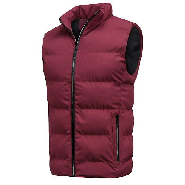 YOUTHUP Herrar Västar Casual Utomhus Quiltat Vinter Ärmlös Bodywarmer-Perfet Red 3XL