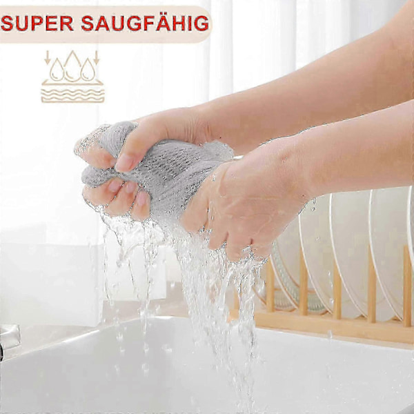 6-pack 100% Bomull Frotté Köksdukar - Hängögla för Disk och Köksrengöring - Perfekt Light gray 34*34cm
