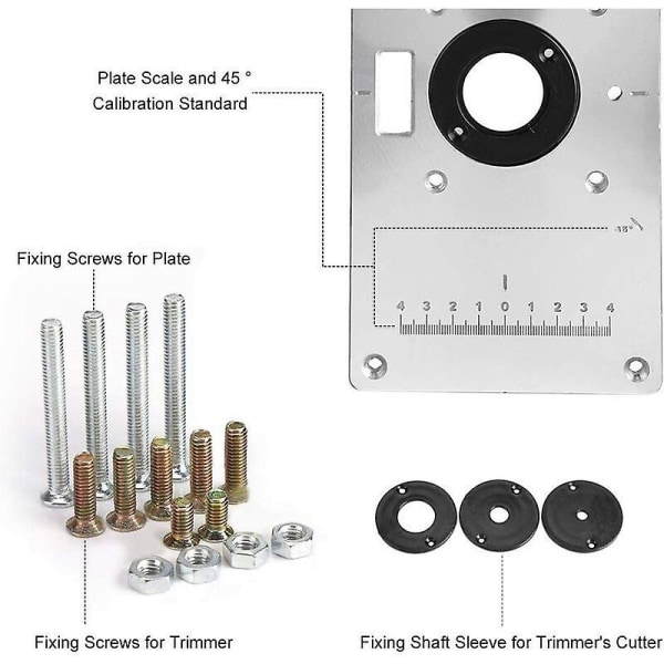 Woodworking fräs Arbetsbänk Aluminiuminsats med ringar och skruv - Perfet