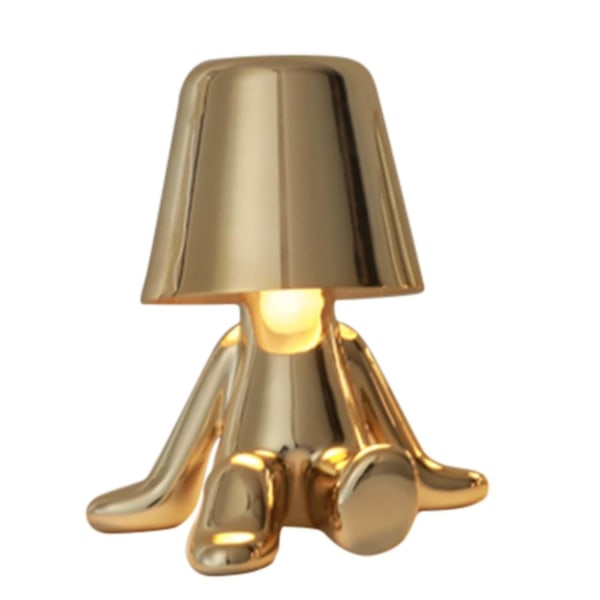 Creative liten gyllene man bordslampa sängbord vardagsrum dekoration - Perfet