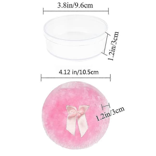 2-pak 10,5 cm Stor Fluffy Pudderkvast Blød Pudderkvast Pink Ansigtskvast - Perfekt