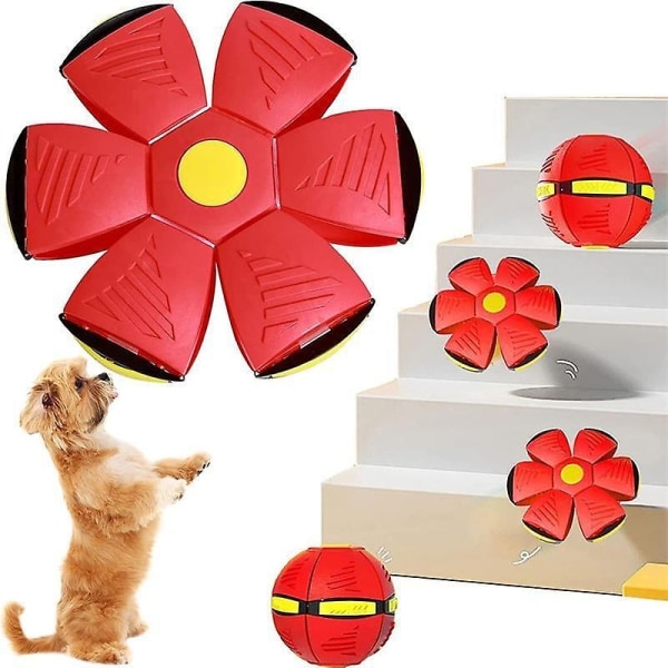 Nyt kæledyrslegetøj Flyvende tallerkenbold Hundelegetøj Petelegetøj - Perfet Red