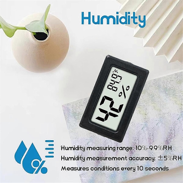 6-pack Mini Hygrometer Inomhus Fuktmätare Hygrometer Digitala Termometrar Luftfuktighet med (℉)-Perfekt