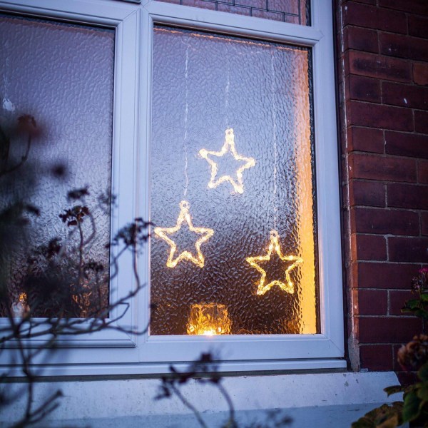 Batteridriven Varmvit LED Akryl Stjärna Hängande jul inomhus - Perfet