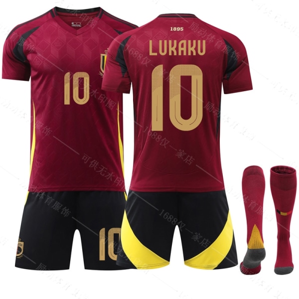 Jud-EC 2024 Belgien Hemmafotbollströja 10 Lukaku- Perfet 10 LUKAKU XS