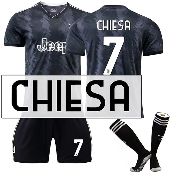 22-23 Juventus Kits fotballdrakt for treningsdress for voksne - perfekt CHIESA 7 Kids 26(140-150CM)