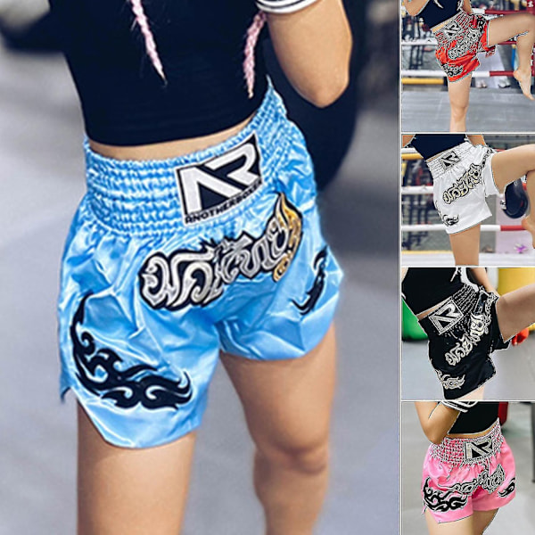 Bokseshorts Anti-friksjon Muay Thai Kickboksing Shorts for Menn Banmo-Perfet Light Blue L