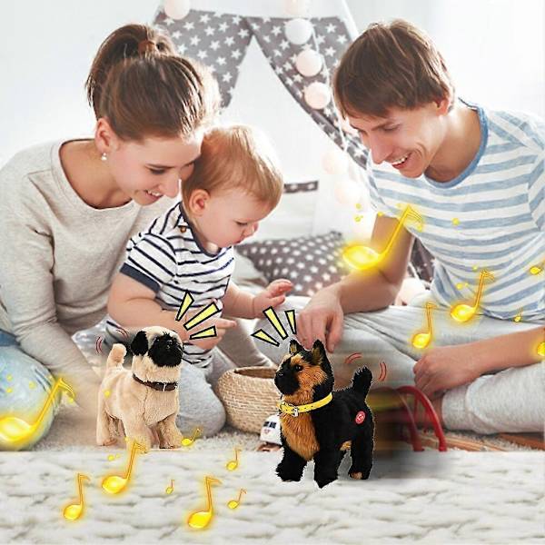 Elektrisk Leksakshund som Skäller med Musik Plysch Simuleringshund Djurmodell Pojkflicka Leksak-Perfekt style 2