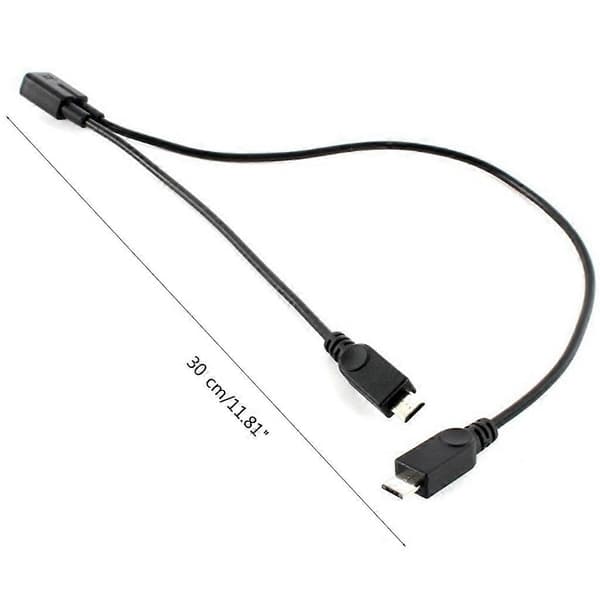 Micro USB Hona 1 till 2 Micro USB Hane Splitter Förlängningsladdningskabel Tråd för Laddning & Dataöverföring USB Tillbehör-Perfet