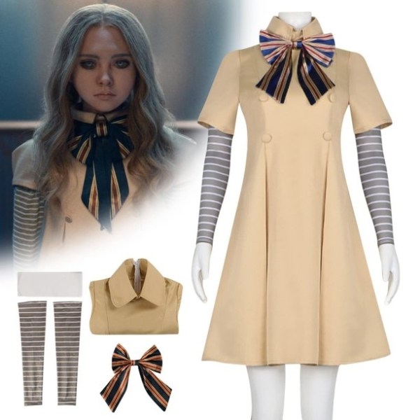 Megan Set för kvinnor Cosplay Carnival Vuxna M3gan Robotdocka - Perfet 2XL
