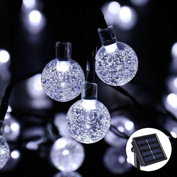 Solar String Lights Outdoor, 30ft 50 LED Globe String Lights, Vandtæt 8 Modes Solar Patio Lights til have, græsplæne, havepavillon, - Perfet