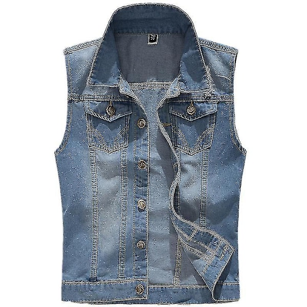 Stranger Things Eddie Munson Cosplay Kostume Hellfire Club Denim Vest Ærmeløs Jakke Frakke Voksen Mænd Halloween-Perfekt B XXL