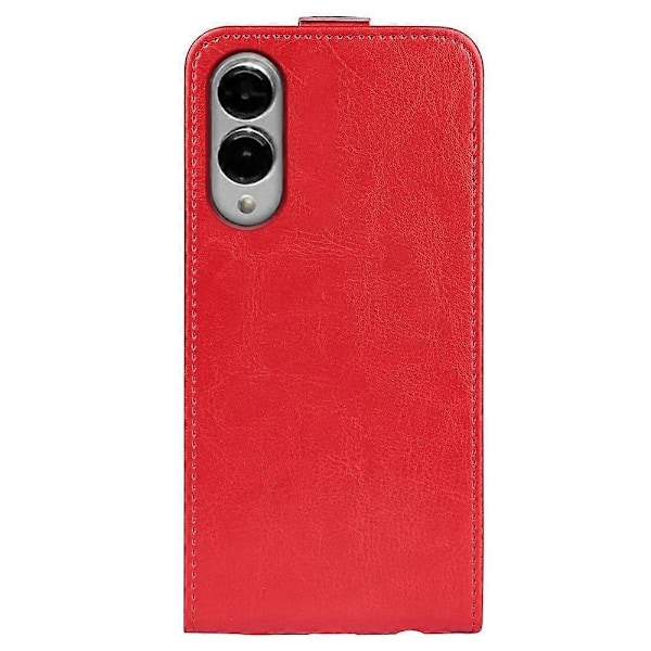 Kompatibel med R64 Tekstur Vertikal Flip Læder Telefon Cover - Perfekt Red For Samsung Galaxy S25 Edge 5G