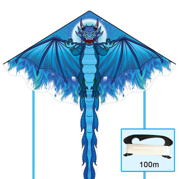 Dragedrage Lettflyvende Pterosaurdrage for barn Voksne Nybegynnere, stor enkeltlinjedrage for strandtur - Perfet Blue