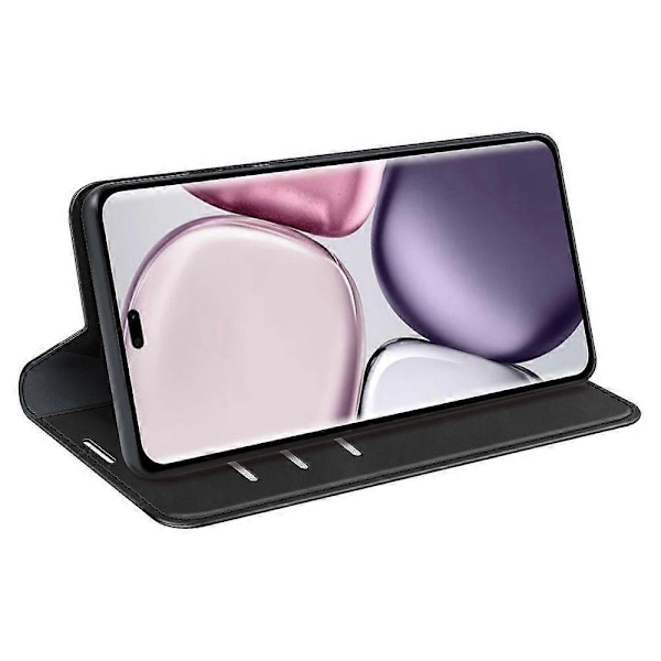 Honor Magic7 Lite 5G / X9c 5G Kotelo, ihonmyötäinen nahkalompakko puhelinkotelo - Täydellinen Black
