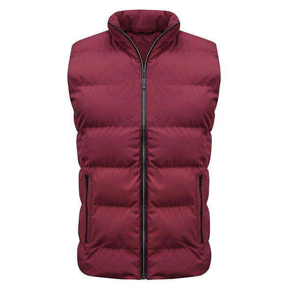 YOUTHUP Herrar Västar Casual Utomhus Quiltat Vinter Ärmlös Bodywarmer-Perfet Red L