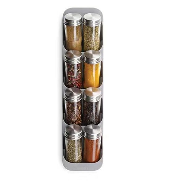 Otte rum Skuffe Krydderiflaske Opbevaringsholder til krydderier 8 - Perfet Gray