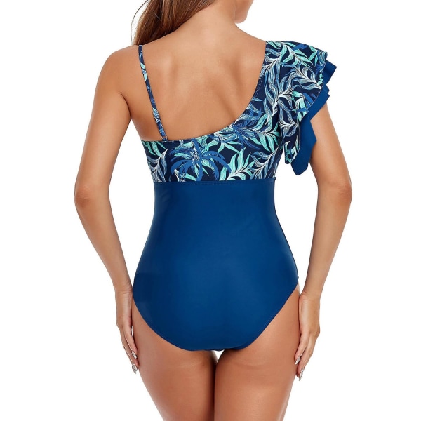 Naisten Tankini Conservative print -röyhelöuimapuku - Perfet Dark blue XXL