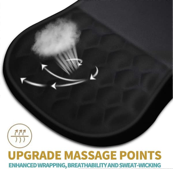 Ergonomisk musemåtte med håndledsstøtte og massage design, håndledshvile smertelindrende musemåtte med memory foam & skridsikker PU-base, Mouse-Perfet