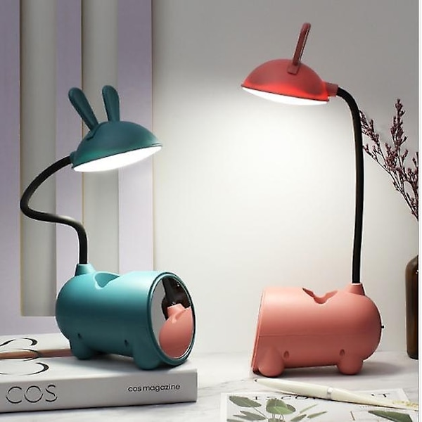 Øyebeskyttelse bordlampe bordlampe nattbordslampe college sovesal klemlampe (rosa)- Perfet