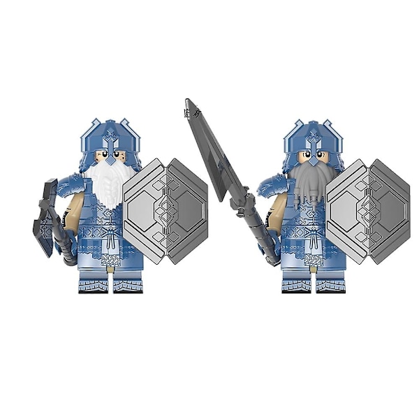 Sagan om Ringen Medeltida Riddare Minifigur Leksakssats Antik Militär Rustning Dvärg Soldat Byggklossar - Perfekt