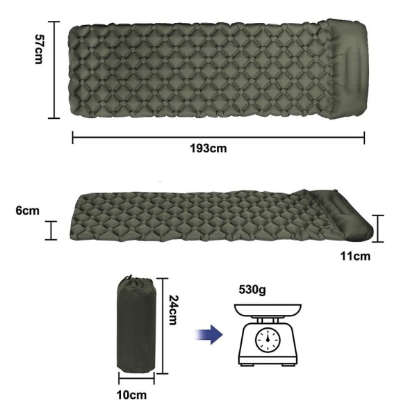 Camping makuualustan tyynyllä Ultrakevyt ilmapatja - Perfet