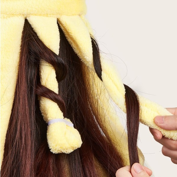 8 Claw Heatless Curls Rod Pannband No Heat Hair Curlers - Perfet Yellow
