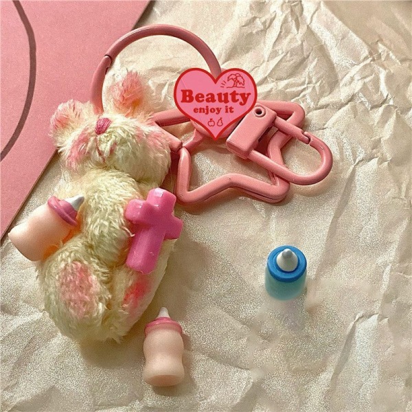 Bunny Phone Chain n INS Punk e Dolls Keychain Bag Decoration Beige