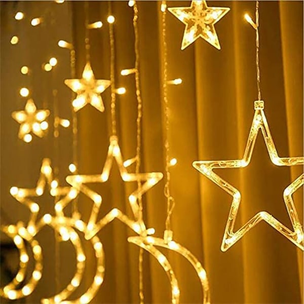 LED String Lights 3,5 m Star Moon LED Gardin Lys Dekoration