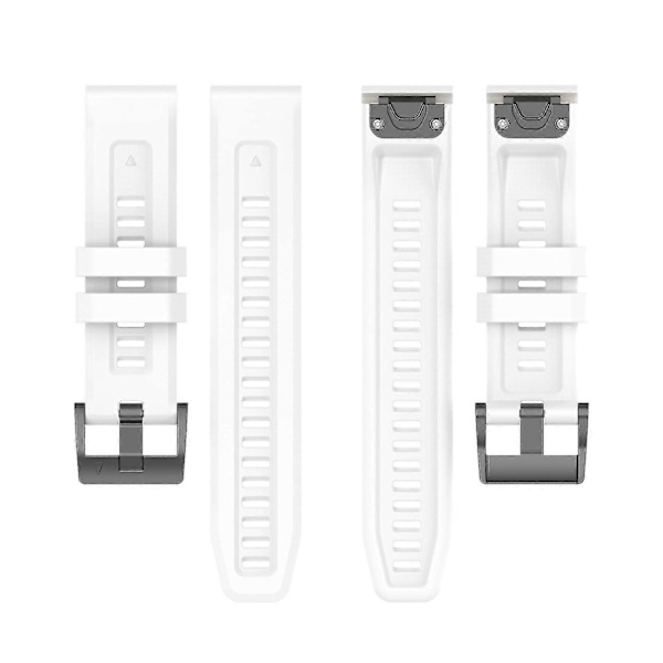 Silikonarmband 26mm för Garmin Fenix 7x/6x/5x Klocka Rem Loop Armband - Perfekt White