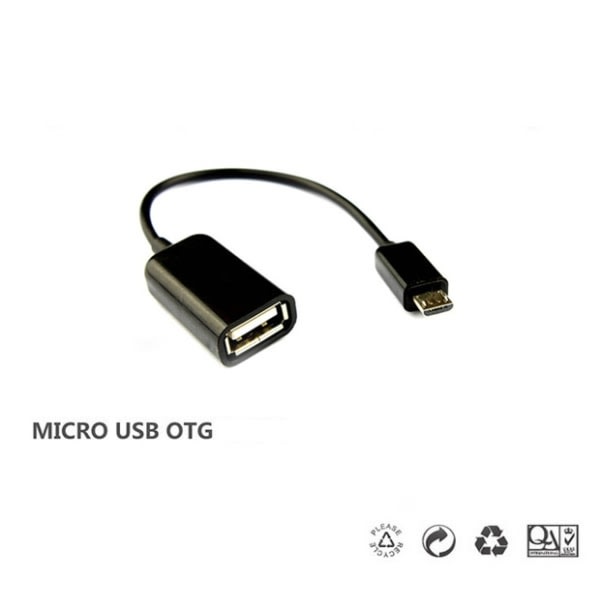 USB -mikro- USB kaapeli - Sisäänrakennettu OTG-sovitin - Musta - Täydellinen