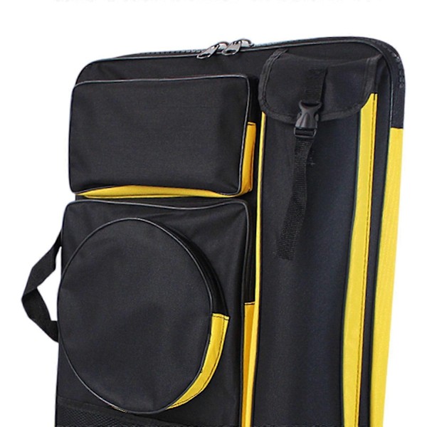 A4 Taideportfolio Laukku, Taiteilijan Reppu, Suuri Oxford-kangaskassi Luonnoslehtiön Kantolaukku Ulkoiluun Piirtämiseen - Täydellinen Black Yellow