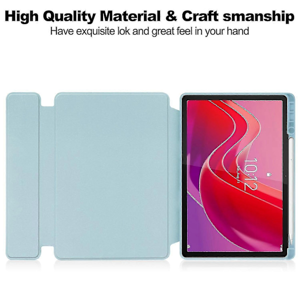 Kompatibel med Lenovo Tab M11 (Xiaoxin Pad 11 2024) Etui PU+Akryl Tablet Stand Cover med Bluetooth Tastatur - Perfekt Azure Style A Lenovo Tab M11 (Xiaoxi