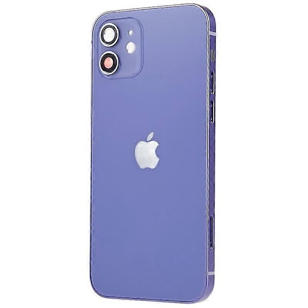 Kompatibel med iPhone 12 6.1 tommer Bak Batteri Deksel + Midtre Plate Ramme + Sideknapper Erstatningsdel - Perfekt Style C