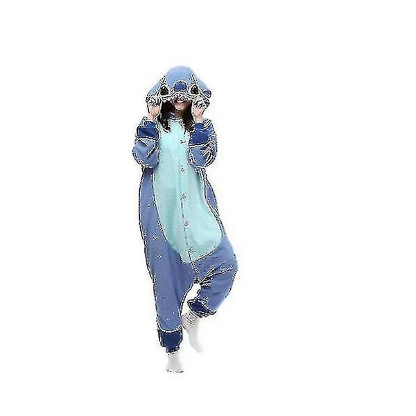 Regenboghorn Monster Stitch Kläder Pyjamas Jumpsuit Sovkläder Djur Huvtröja - Perfekt blue S