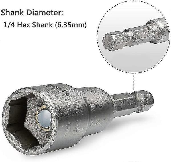 6-19mm Magnetisk Mutterdragare Borr Bits Set 1/4 Tum Hex Skaft Snabbväxling Metrisk Mutterdragare Set - 14st T-Perfet
