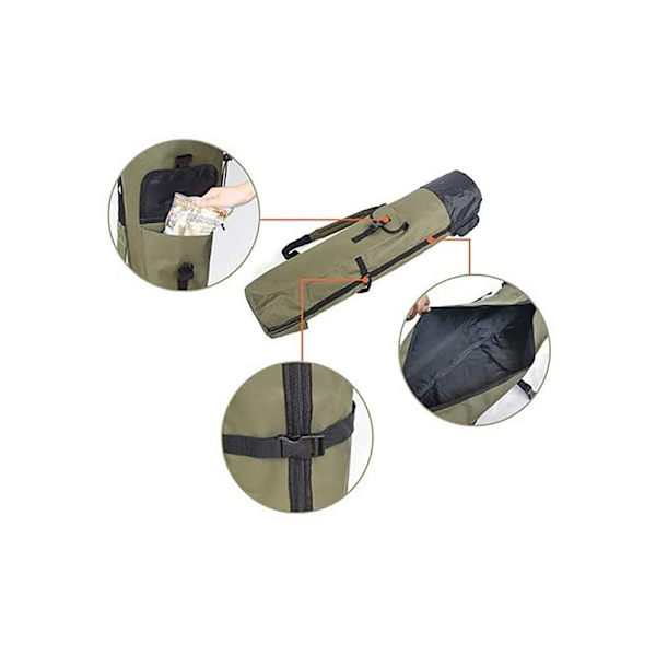 Fiskestangstaske Canvas Organizer Rejse Fiskestang Taske - Perfet