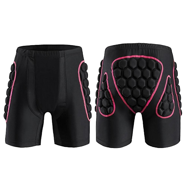 Damshorts med höft skydd, höft skydd shorts pads för snowboardåkning S-Perfet Pink XXL