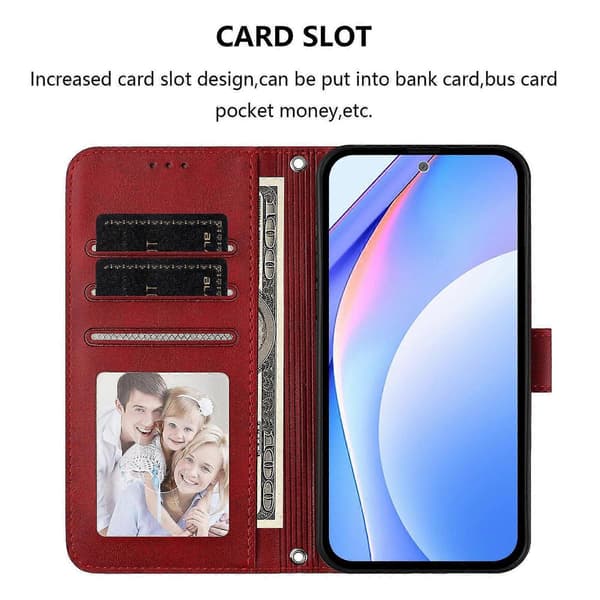 Panda RFID PU Telefonfodral Kompatibelt med Doogee Note 59 / Note 59 Pro-Perfet Wine Red