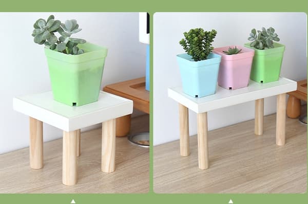 Blomsterstand til skrivebord, hylde til skrivebord, vinduesopbevaring træhylde (Stor rektangulær 36,5*12*10,7cm) - Perfet