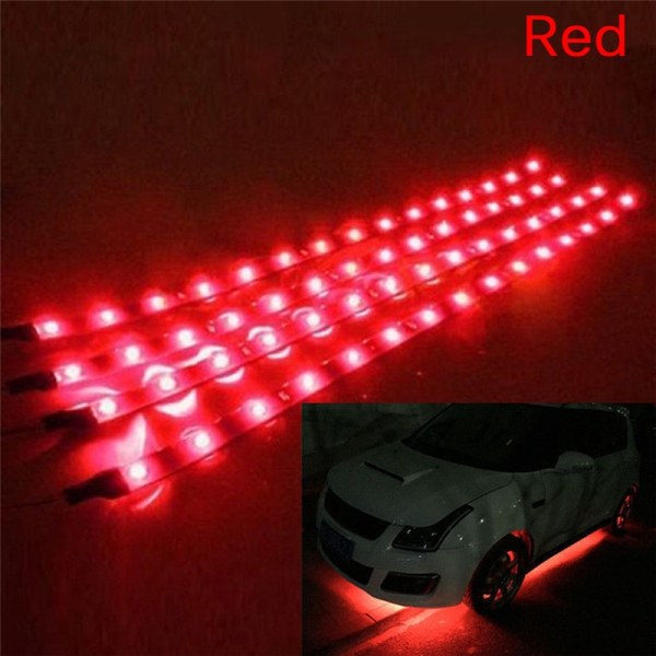 ST Vattentät DC 12V Motor LED Strip Underkroppsljus för bil Red 6