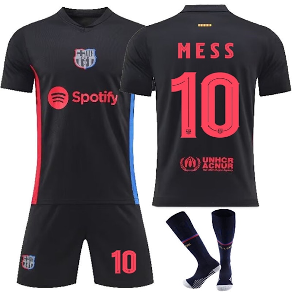 24-25 Barcelona Away Fodboldtrøje Børns Fodboldsæt Nr. 10 Chaos- Perfet No.10 Mess L